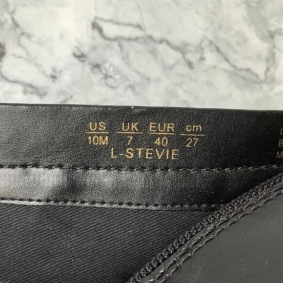 Franco Sarto 10M Black Leather Stevie Mid Calf Boot Square Toe Block Heel M29-14 - Picture 7 of 10